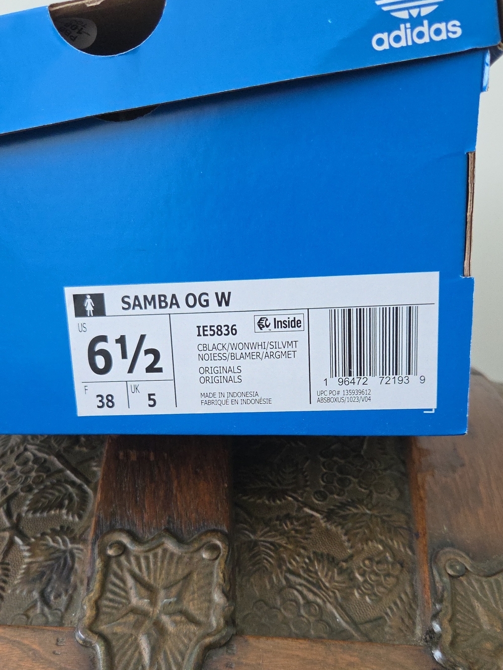 ADIDAS SAMBA ORIGINALS OG W CREAM BLACK 6.5 WITH BOX SNEAKERS SHOES - Picture 4 of 13